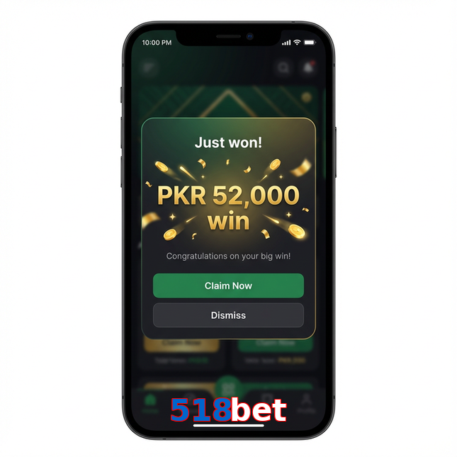 Main screen of 518Bet win page for PK players